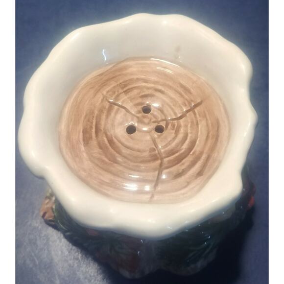 Rare Vintage 1996 Fitz & Floyd Christmas Tree stump Holiday Salt Shaker single - Picture 9 of 10